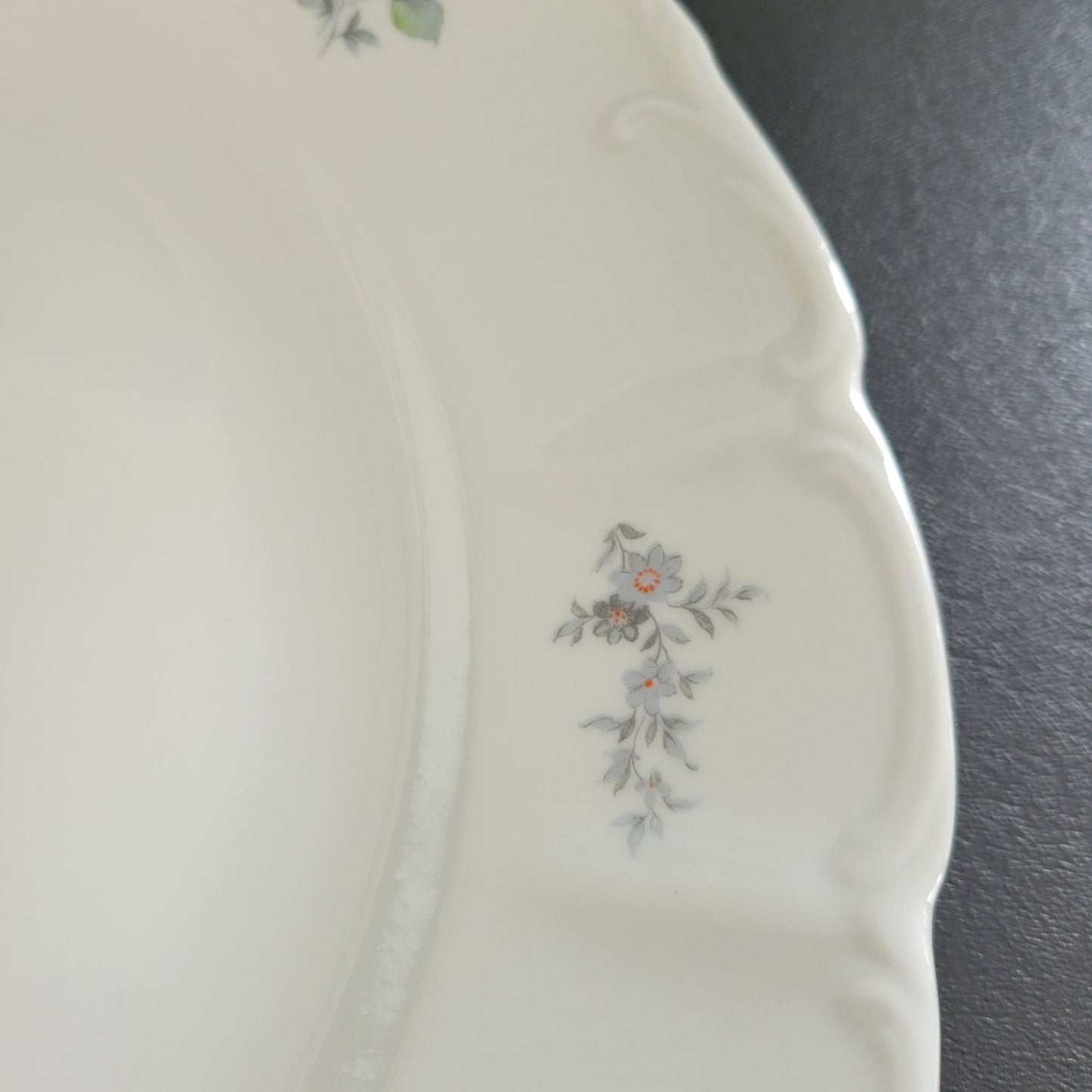 Bohemian China Wild Flower 13" Round Platter, Made in Czechoslovakia