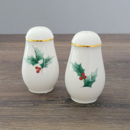 Mikasa Ribbon Holly Salt & Pepper Shaker Set, Japan Made