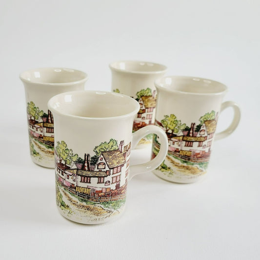 Wade Countryside Coffee Mug, Set 4, Made in England