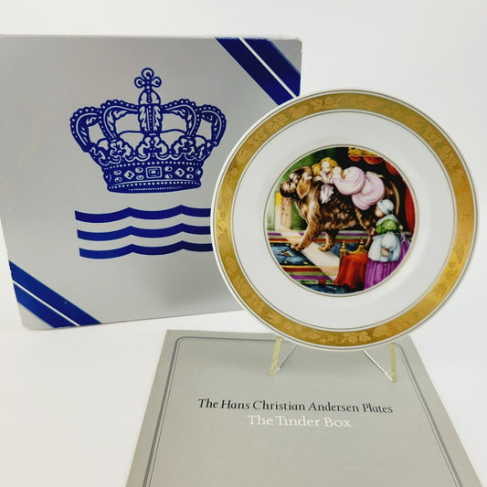 Royal Copenhagen The Tinder Box Hans Christian Andersen Fairy Tale Story Plate, Gold Trim with Etched Design, c.1975-76 Denmark