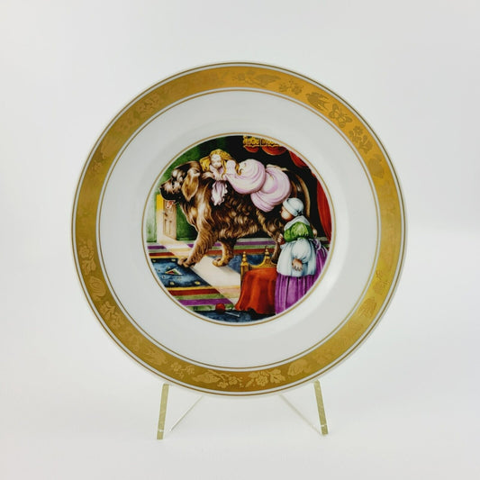 Royal Copenhagen The Tinder Box Hans Christian Andersen Fairy Tale Story Plate, Gold Trim with Etched Design, c.1975-76 Denmark