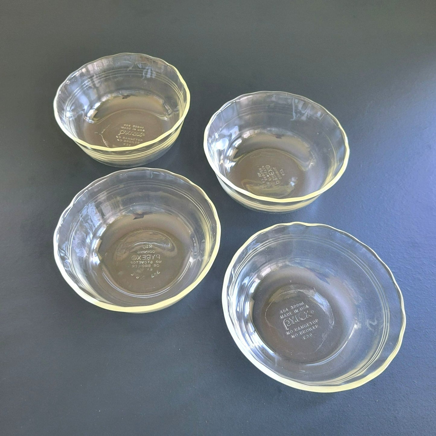 Pyrex Custard Cup Dessert Bowl, Set of 4, USA Made