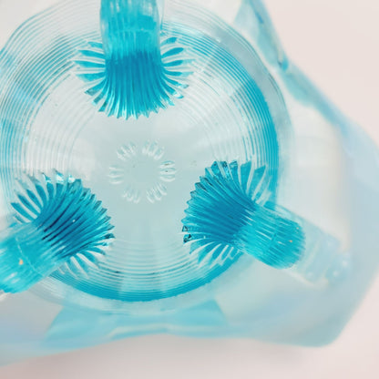 Northwood Klondyke Blue Opalescent 3-Toed Triangular Bowl