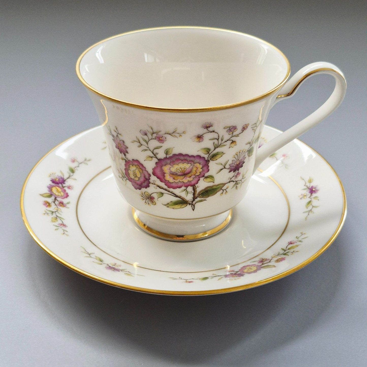 Noritake "Asian Song" Teacup & Saucer, 2 Sets, c.1972-86 Japan