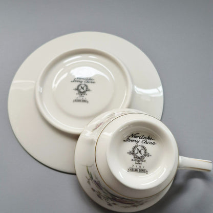Noritake "Asian Song" Teacup & Saucer, 2 Sets, c.1972-86 Japan