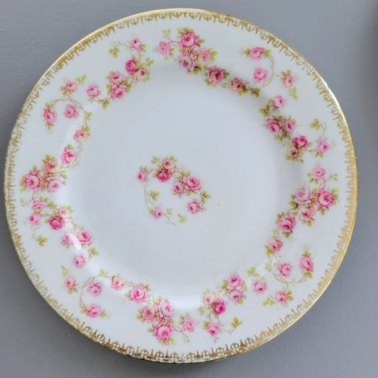 Royal Bayreuth Bridal Rose Tapestry Bread Plate, Set of 2, Germany c.1902-46