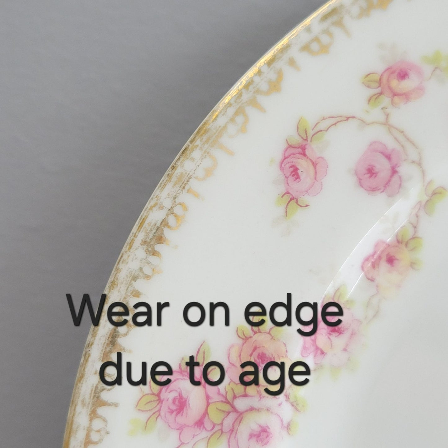 Royal Bayreuth Bridal Rose Tapestry Bread Plate, Set of 2, Germany c.1902-46