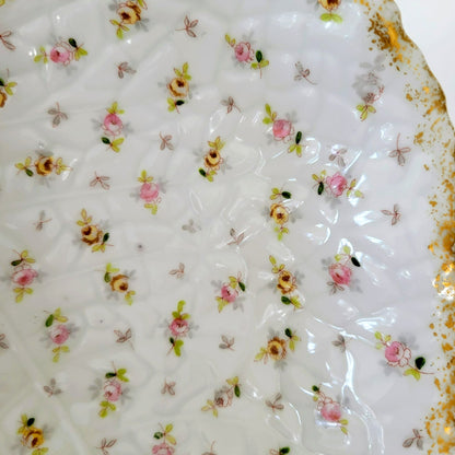 Vienna Porcelain Chintz Floral Leaf Bowl, Made in Austria