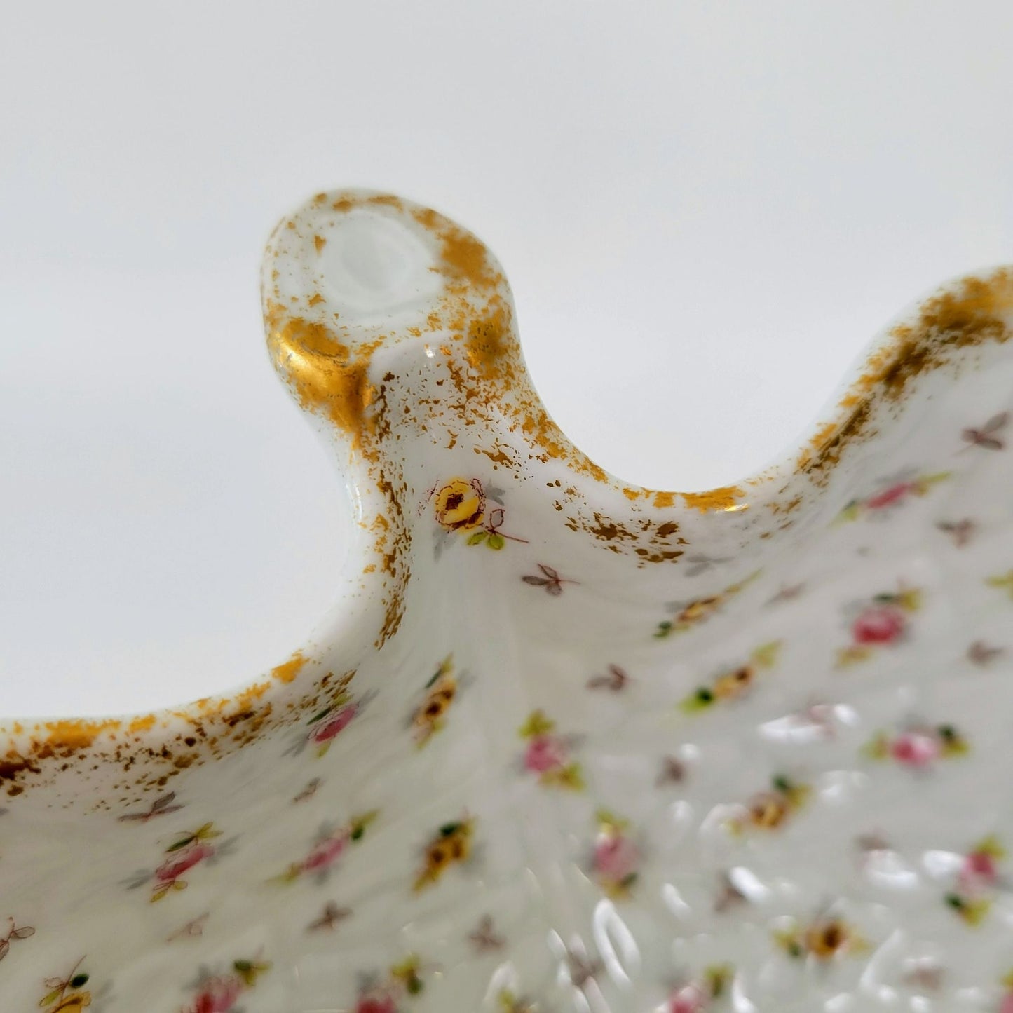 Vienna Porcelain Chintz Floral Leaf Bowl, Made in Austria