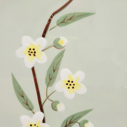 Weil Ware Blossom Celadon Square Dinner Plate, USA Made c.1946-55
