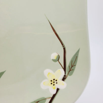 Weil Ware Blossom Celadon Square Dinner Plate, USA Made c.1946-55