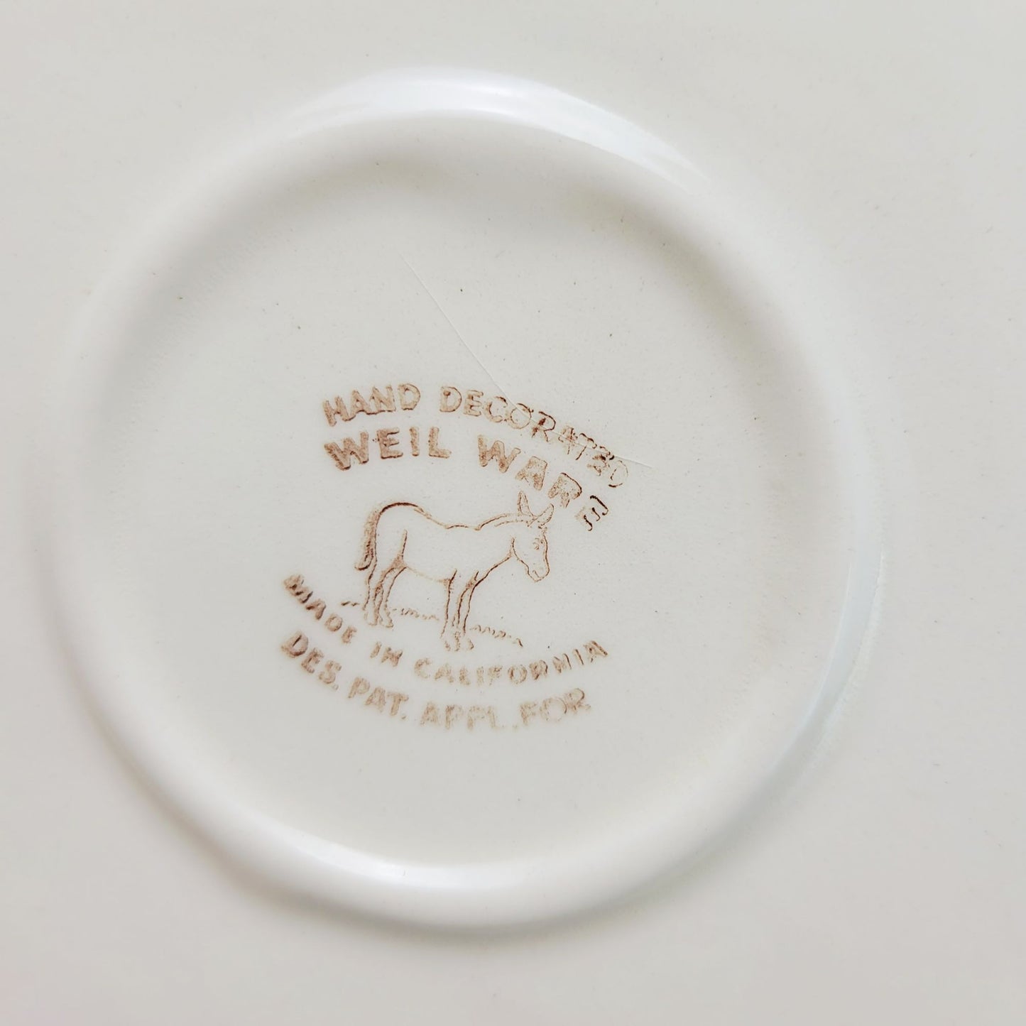 Weil Ware Blossom Celadon Square Dinner Plate, USA Made c.1946-55