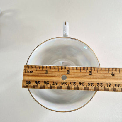 Lusterware Pedestal Teacup Set of 2, c.1920-40s Japan