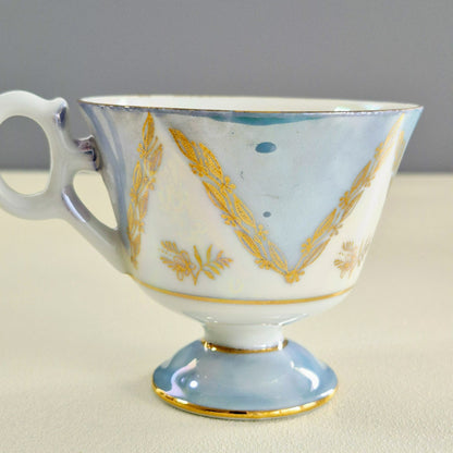 Lusterware Pedestal Teacup Set of 2, c.1920-40s Japan