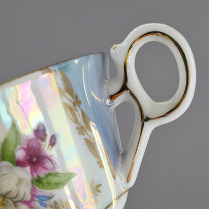 Lusterware Pedestal Teacup Set of 2, c.1920-40s Japan