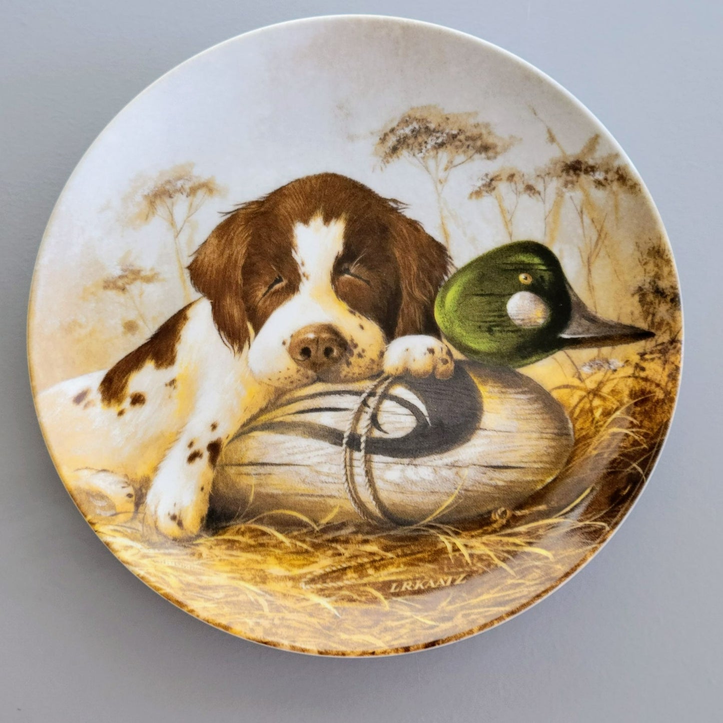 Edwin M. Knowles Co. Dog Tired-The Springer Spaniel Plate, c.1987