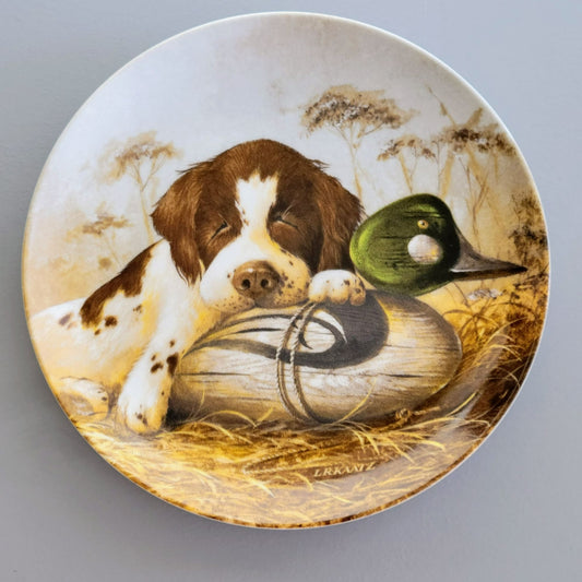 Edwin M. Knowles Co. Dog Tired-The Springer Spaniel Plate, c.1987
