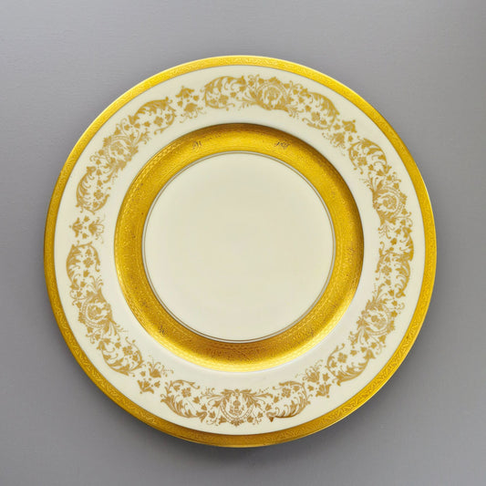 Royal Bayreuth Gold Encrusted Dinner Plate, c.1930 Germany
