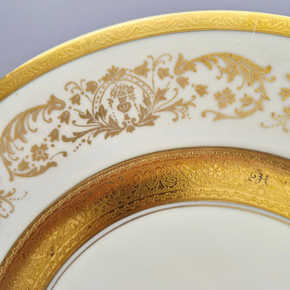 Royal Bayreuth Gold Encrusted Dinner Plate, c.1930 Germany