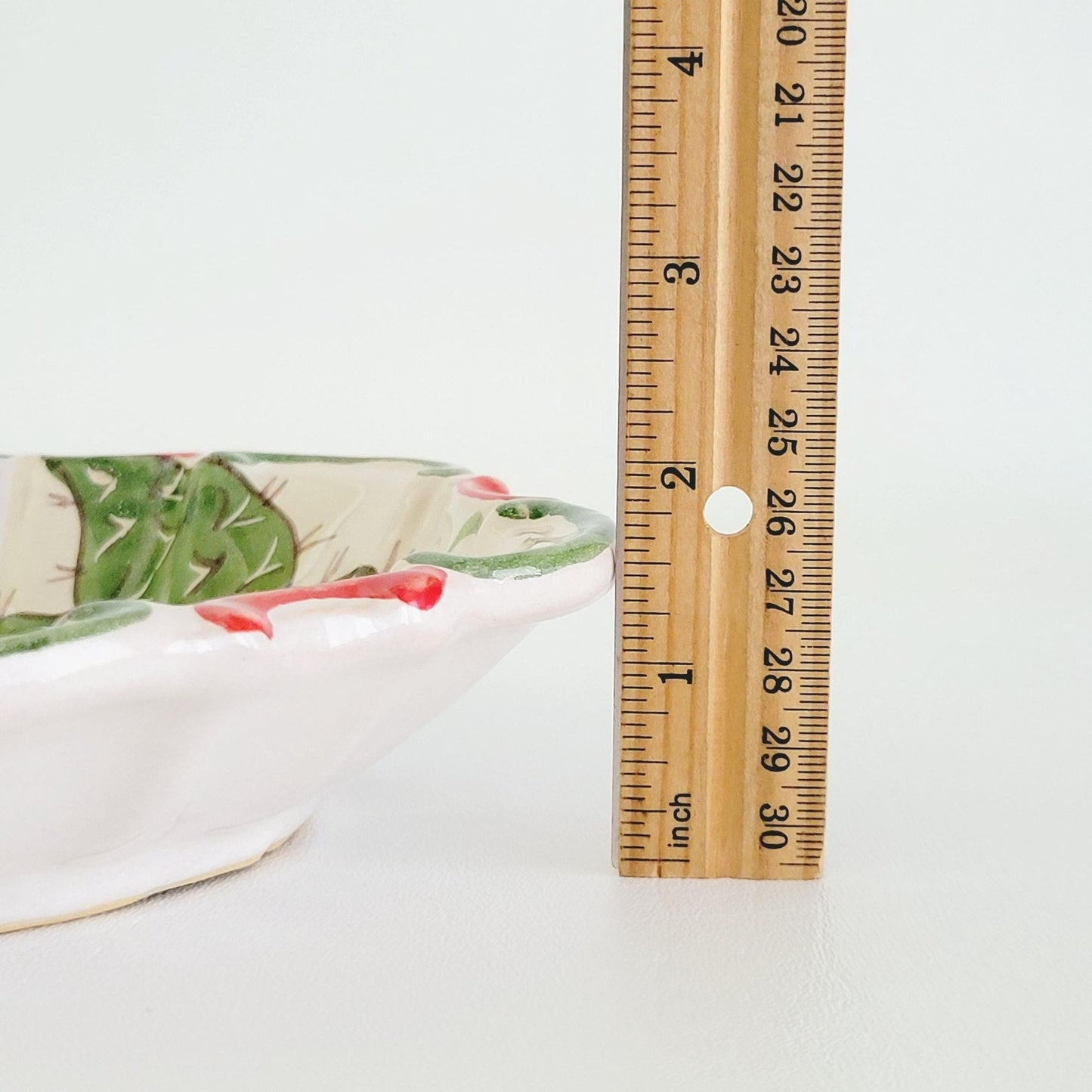 Italian Hand Painted Prickly Pear Cactus Ceramic Pasta Low Bowl