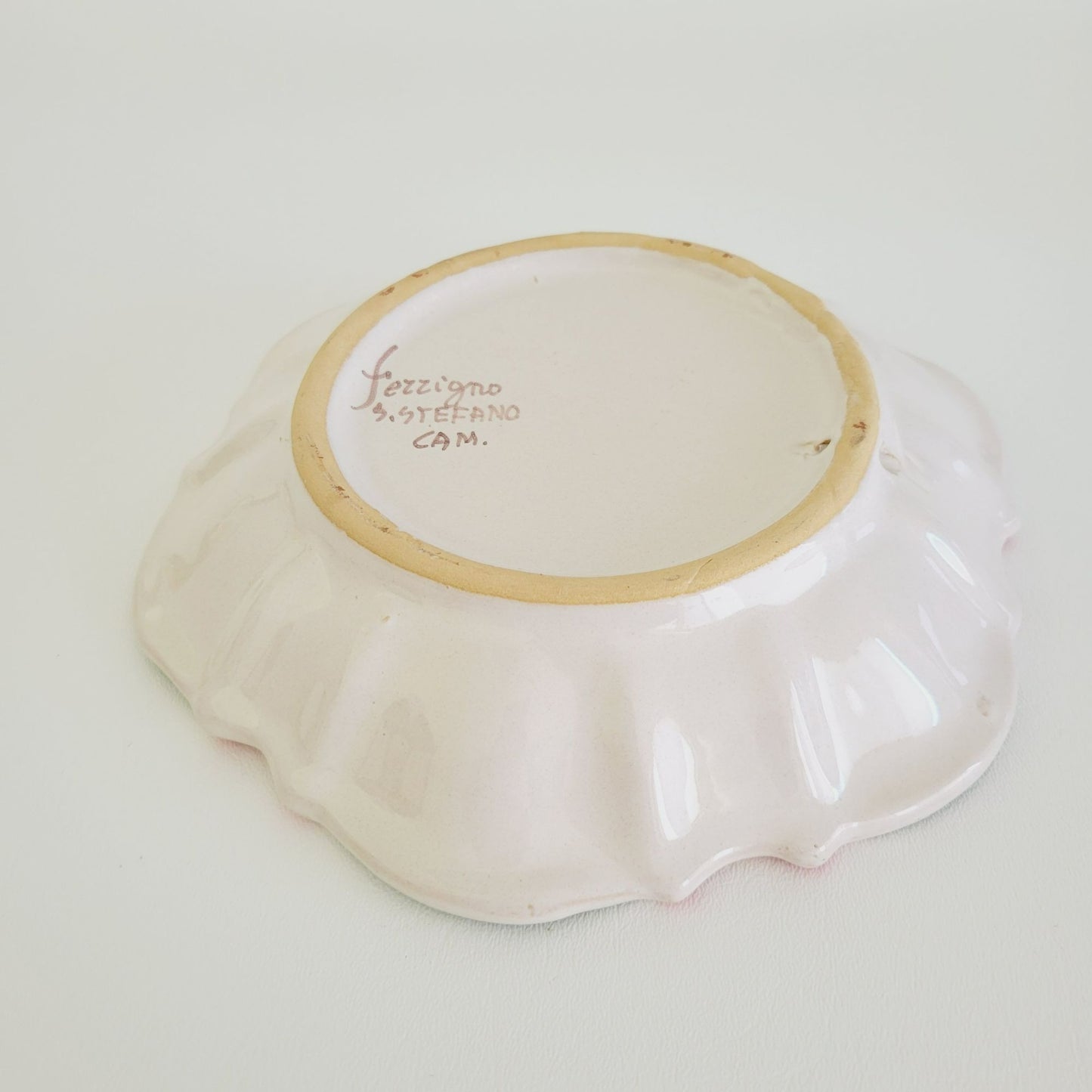 Italian Hand Painted Prickly Pear Cactus Ceramic Pasta Low Bowl