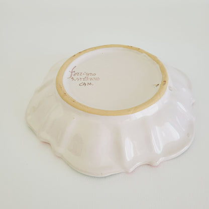 Italian Hand Painted Prickly Pear Cactus Ceramic Pasta Low Bowl