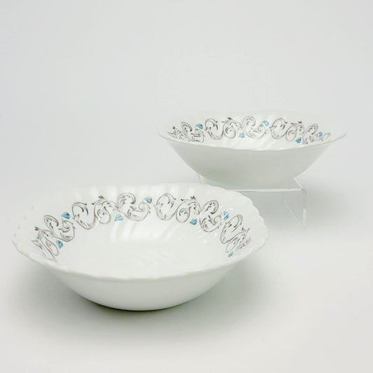 Johnson Bros Encore Square Cereal Bowls, Set of 2, c.1963-73 England