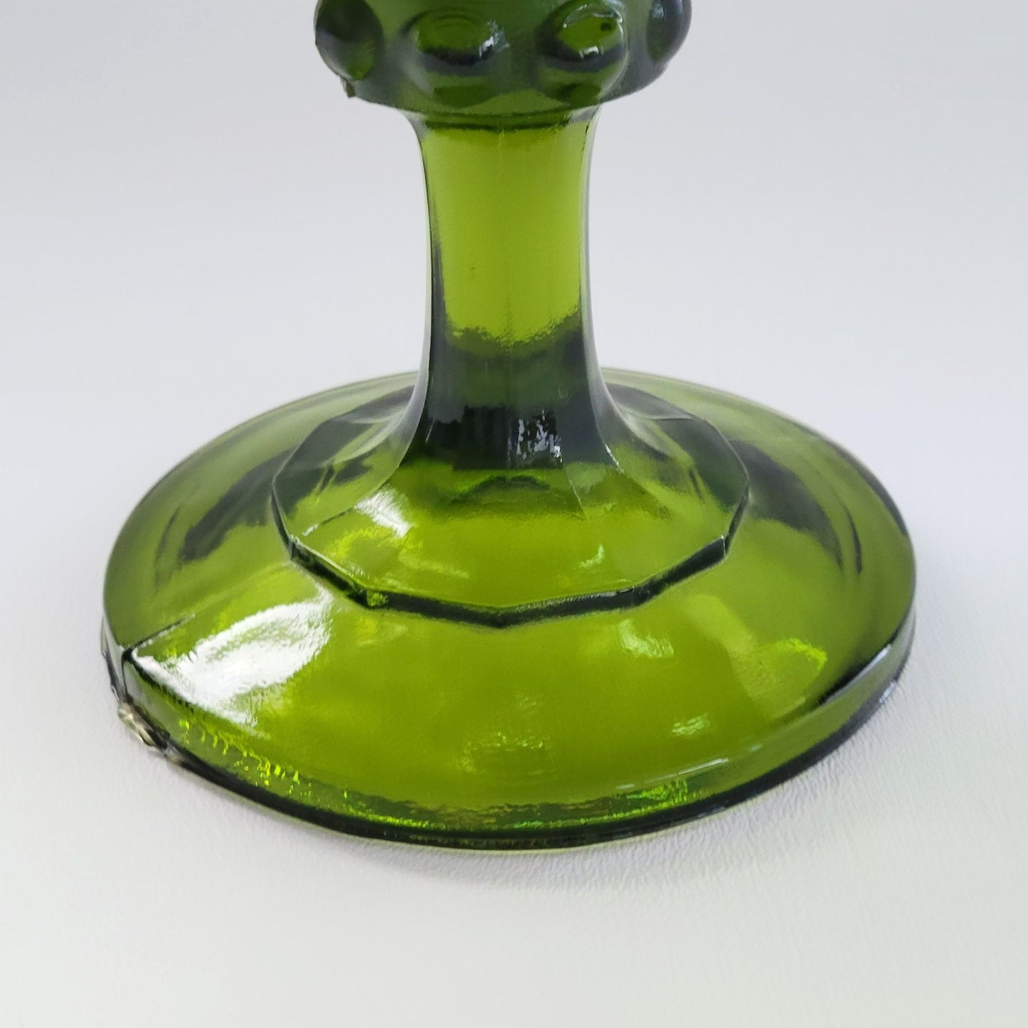 Indiana Glass Garland Avocado Green Pedestal Compote Bowl, USA Made