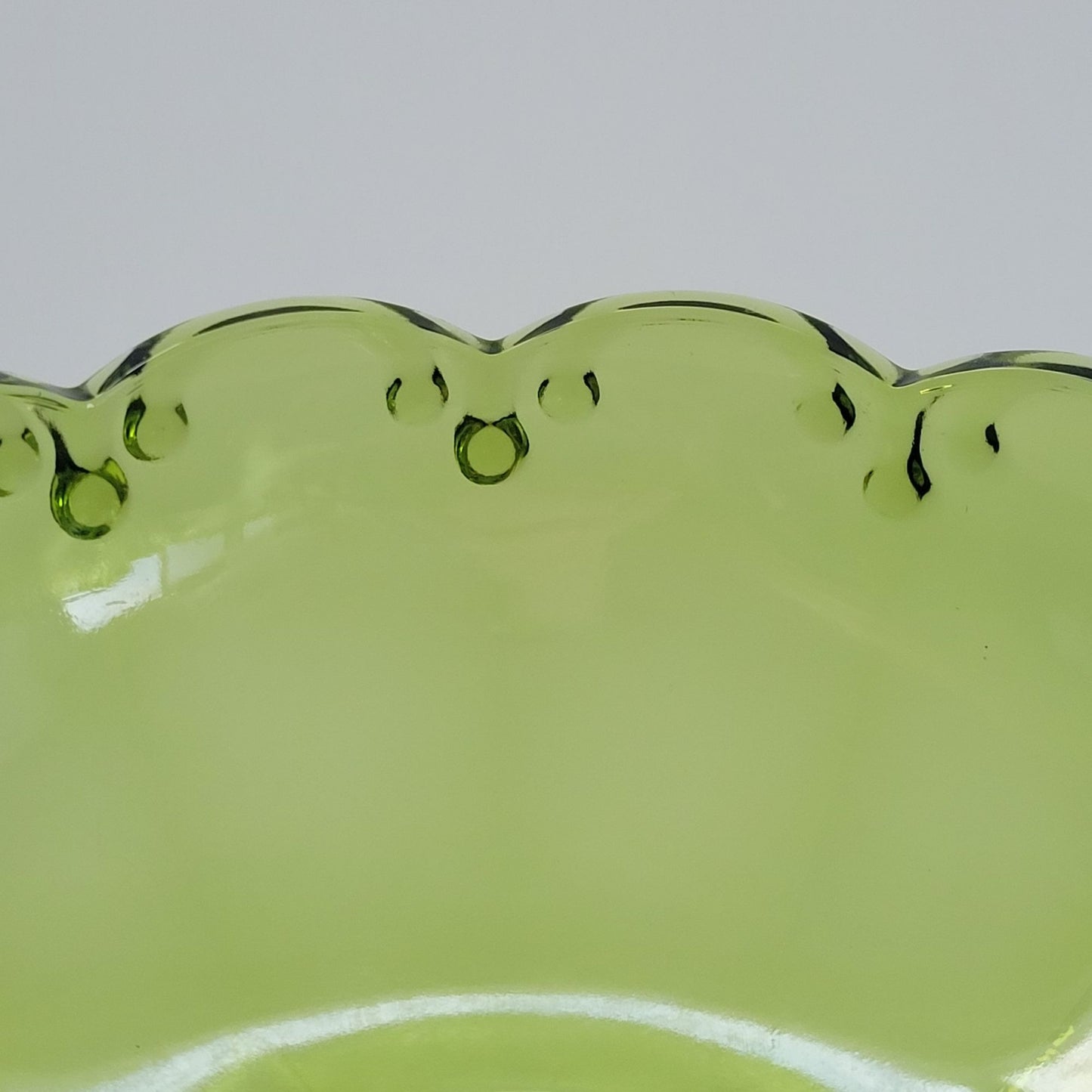Indiana Glass Garland Avocado Green Pedestal Compote Bowl, USA Made