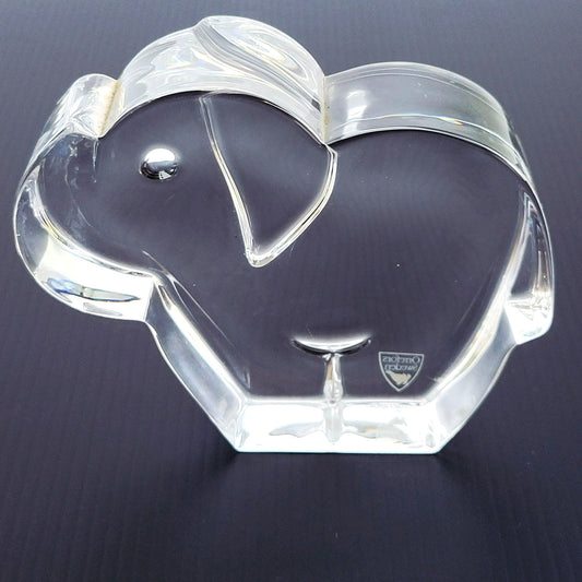 Orrefors Crystal Elephant Figurine / Paperweight, Zoo Collection, Made in Sweden