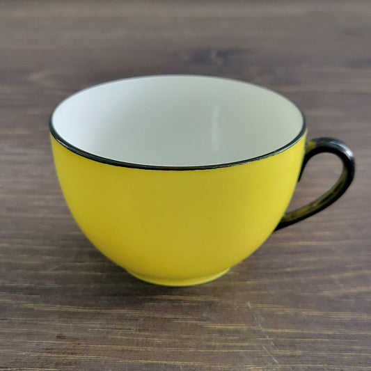 Art Deco Yellow Demitasse Espresso Cup & Saucer, Made in Czechoslovakia