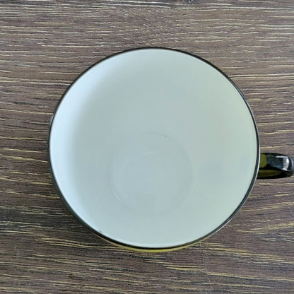 Art Deco Yellow Demitasse Espresso Cup & Saucer, Made in Czechoslovakia