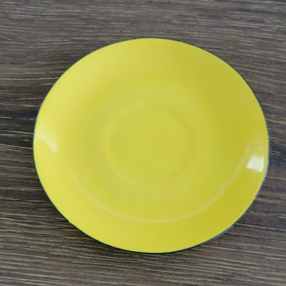 Art Deco Yellow Demitasse Espresso Cup & Saucer, Made in Czechoslovakia