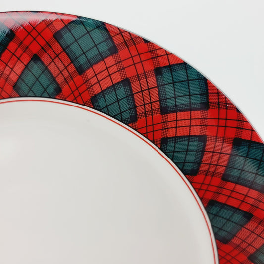 Sasaki Tartan Bread Plate, c.1990s Japan