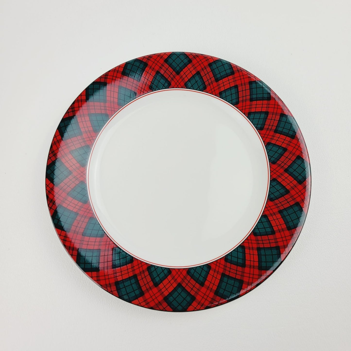 Sasaki Tartan Bread Plate, c.1990s Japan