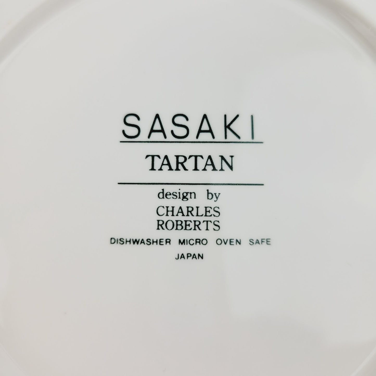 Sasaki Tartan Bread Plate, c.1990s Japan