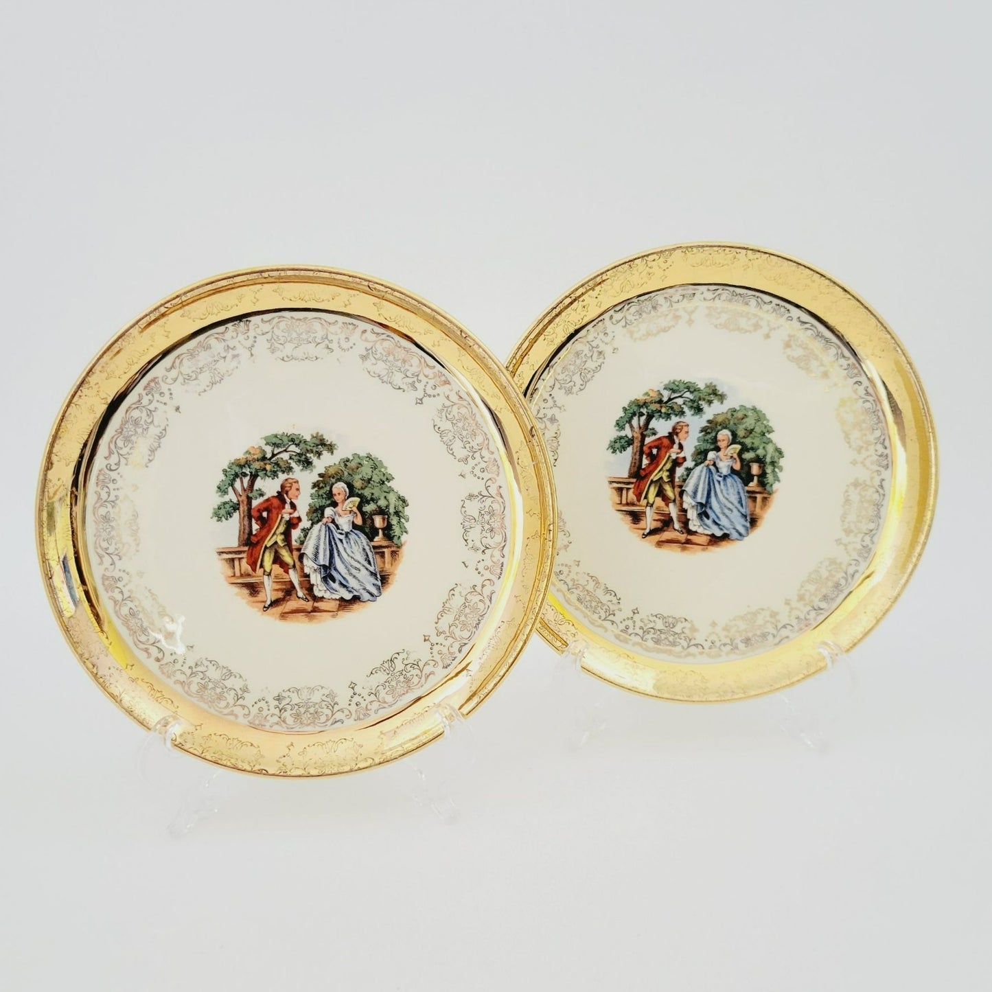 Sabin Crest O Gold George & Martha Bread Plate, Set of 2