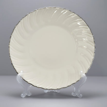 Lenox Weatherly Dinner Plate, Platinum Trim, c.1959-86 USA Made