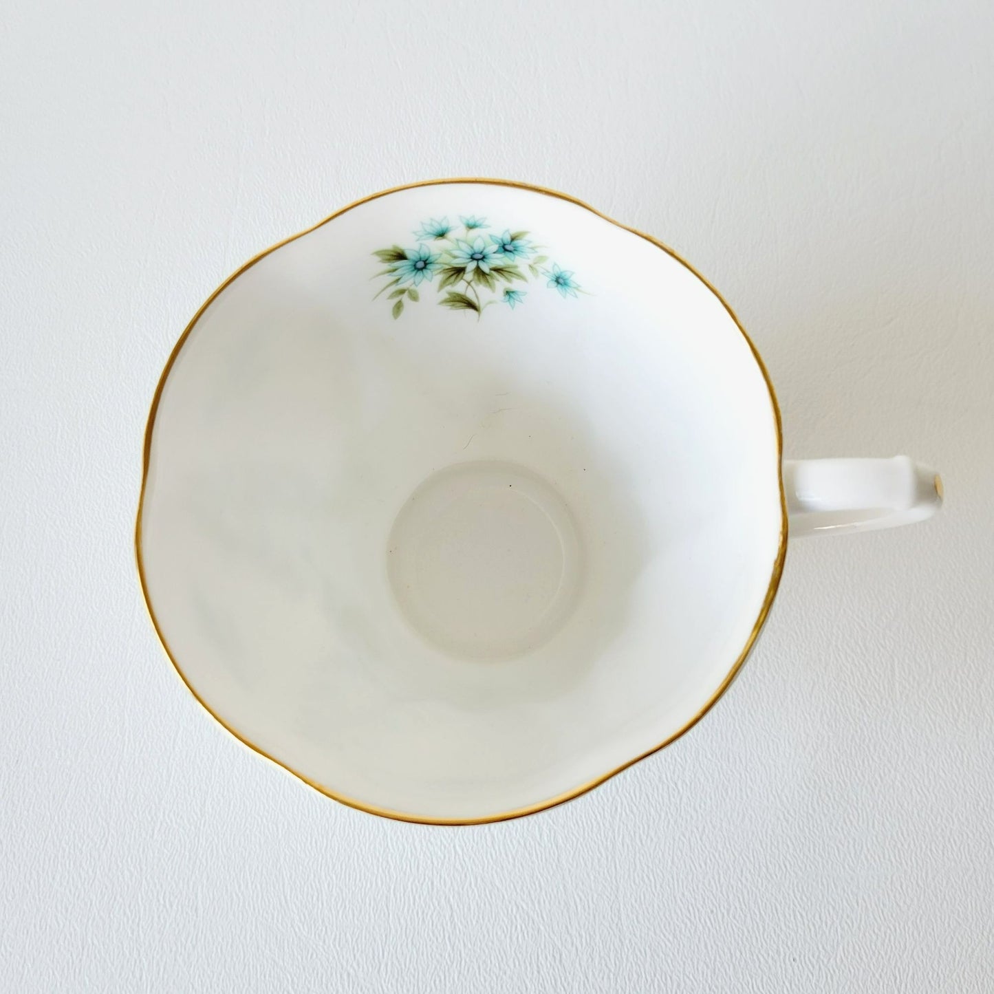 Royal Albert Shot Silk Teacup & Saucer, Blue Green Floral Swag, Embossed & Gold Trim, Made in England
