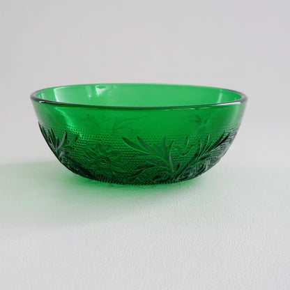 Anchor Hocking Sandwich Forest Green Berry Bowl Set of 2, c.1940s-60 USA