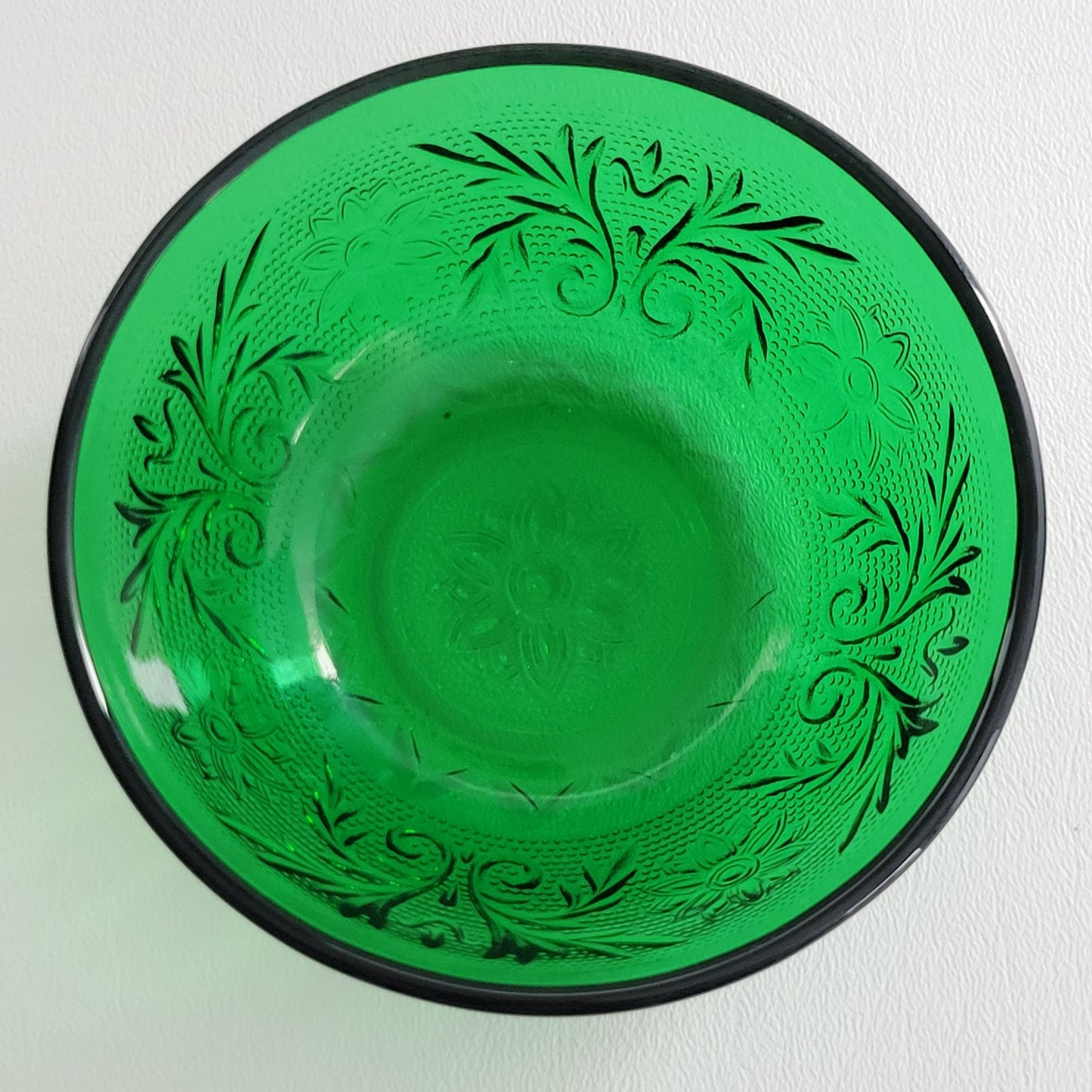 Anchor Hocking Sandwich Forest Green Berry Bowl Set of 2, c.1940s-60 USA