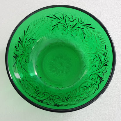 Anchor Hocking Sandwich Forest Green Berry Bowl Set of 2, c.1940s-60 USA