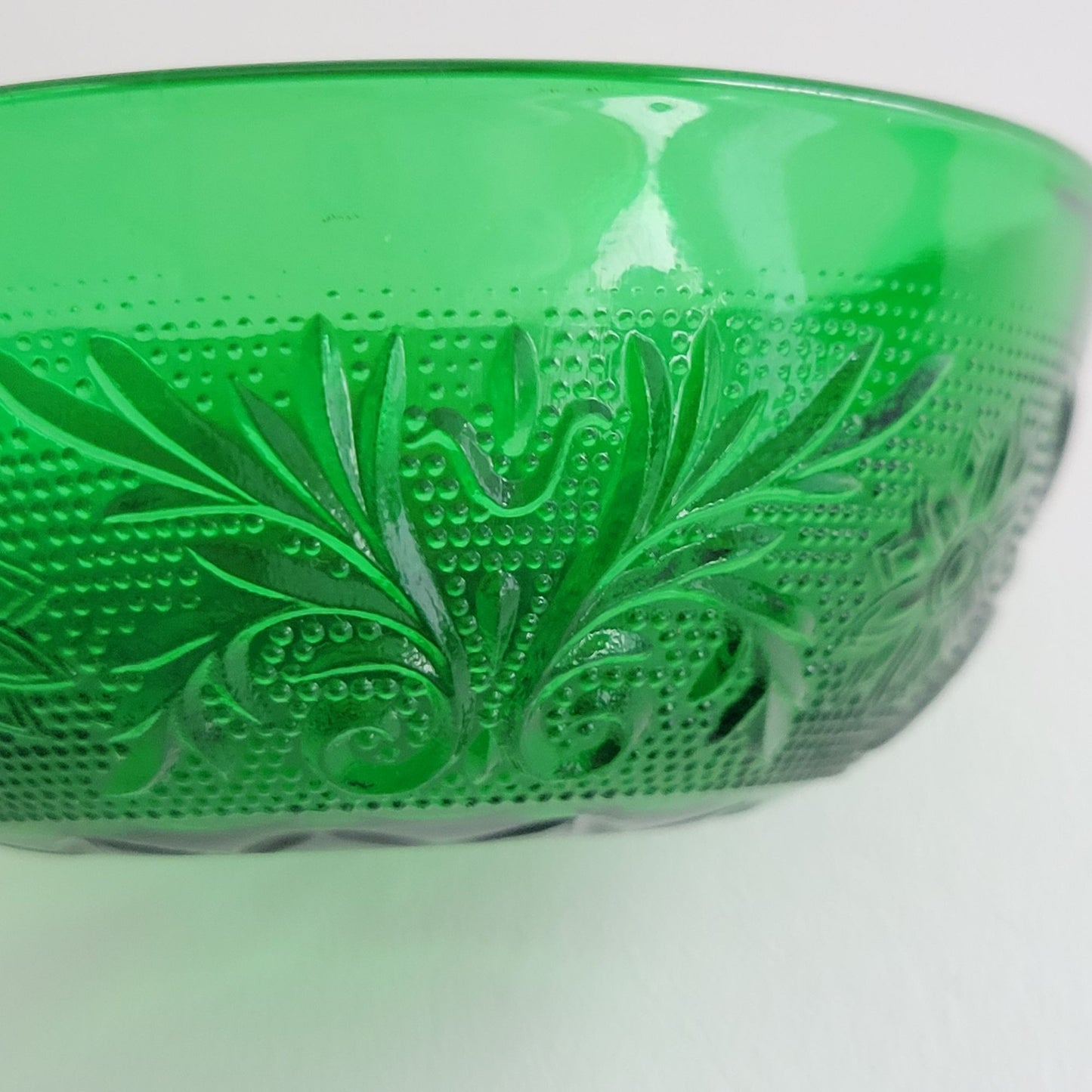 Anchor Hocking Sandwich Forest Green Berry Bowl Set of 2, c.1940s-60 USA