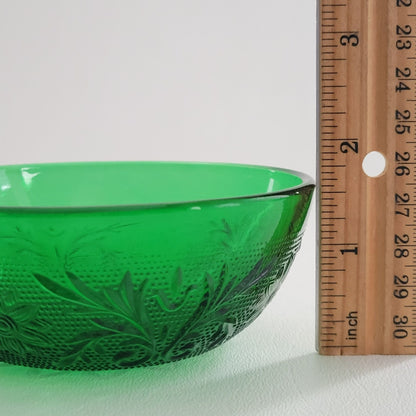 Anchor Hocking Sandwich Forest Green Berry Bowl Set of 2, c.1940s-60 USA