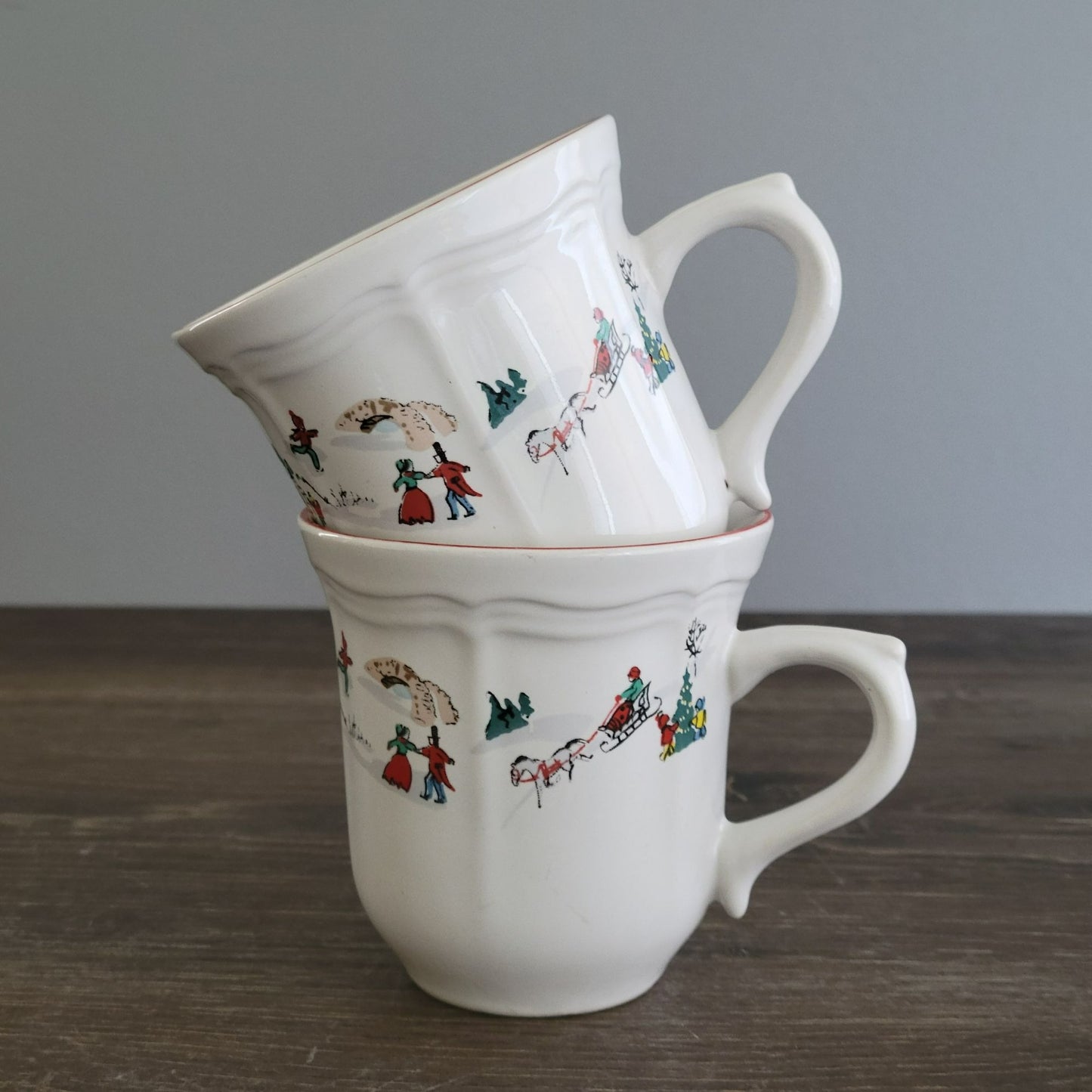Farberware White Christmas Mugs Set Of 2