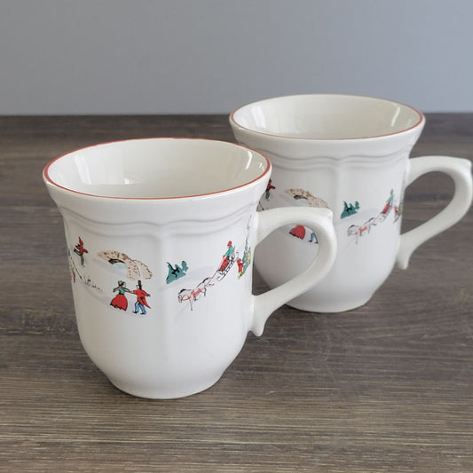 Farberware White Christmas Mugs Set Of 2