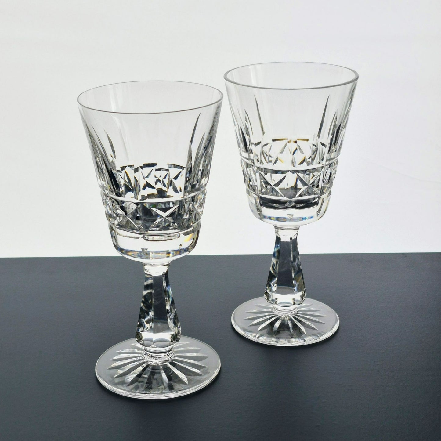 Waterford "Kylemore" Crystal Claret Wine Glass, Set of 2, Ireland c.1966-2017
