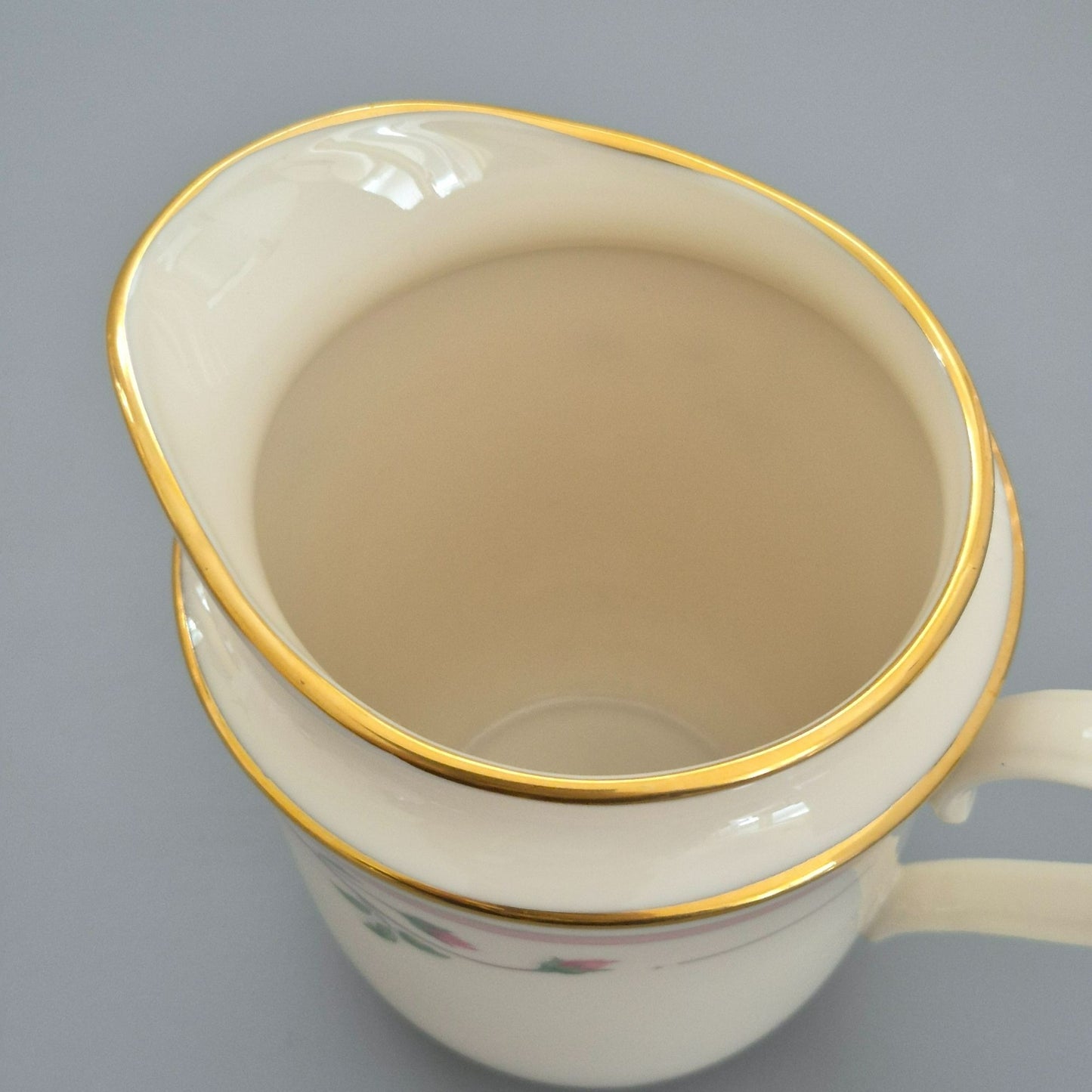 Lenox "Rose Manor Pink" Creamer & Sugar Bowl, c.1985-99 USA