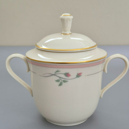 Lenox "Rose Manor Pink" Creamer & Sugar Bowl, c.1985-99 USA