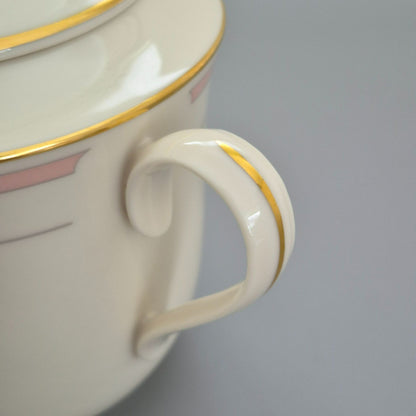 Lenox "Rose Manor Pink" Creamer & Sugar Bowl, c.1985-99 USA
